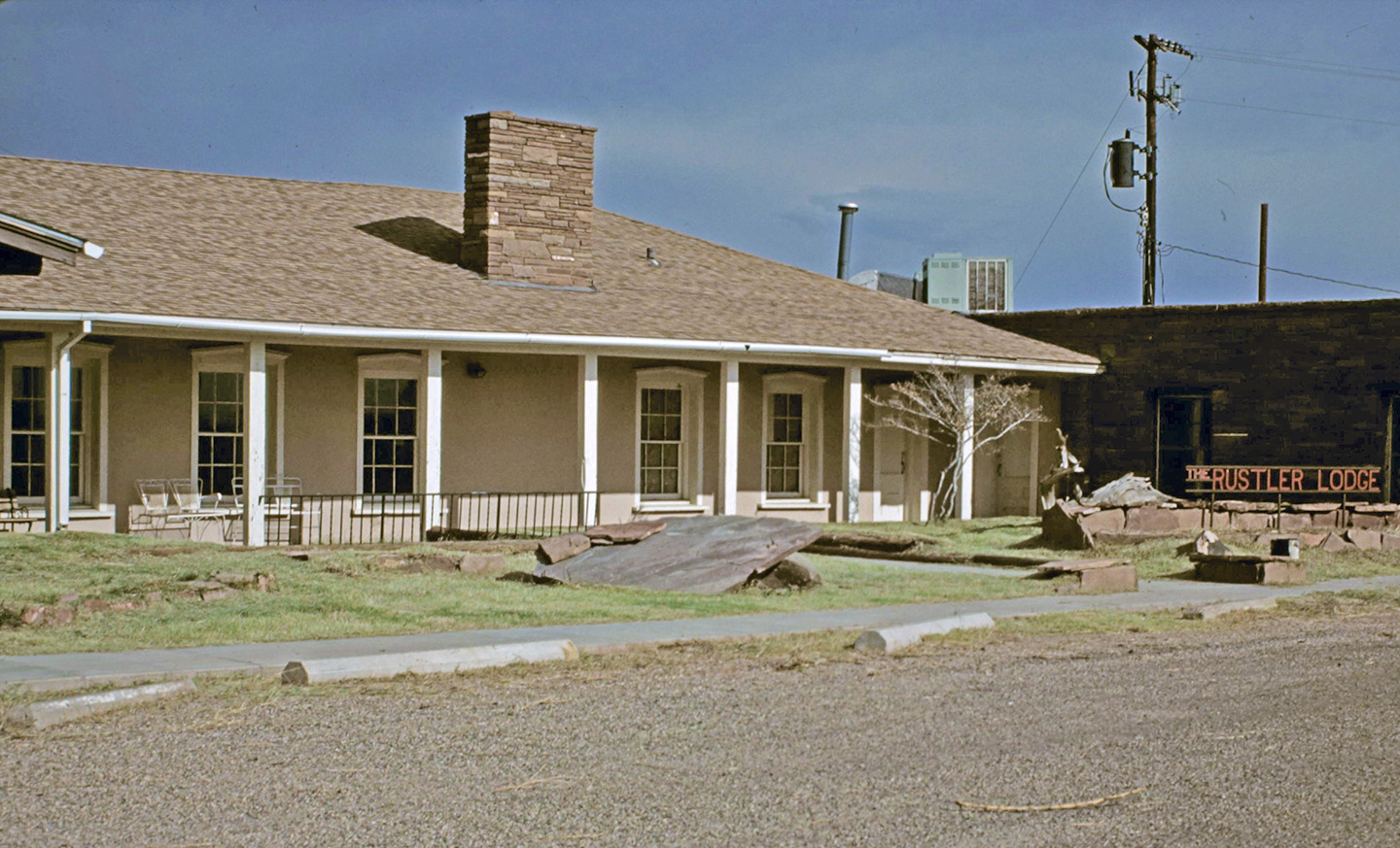 View of the exterior of the Conchas Lodge, date unknown.